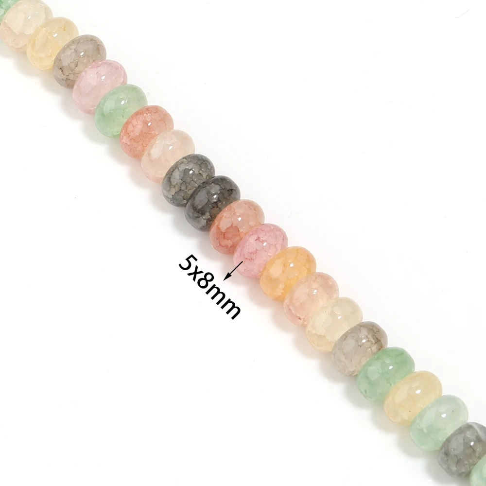 1 String 5x8mm Glass Beads Colorful Abacus Flat Round Loose Beads For Jwelry Making DIY Crafts Bracelets Necklace Accessories image 2