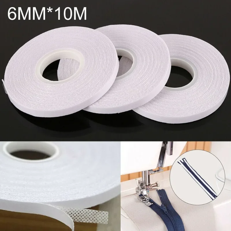 1pc Water-soluble Adhesive Tape 10/15/20M 6mm Textile Double-Sided Adhesive Tapeand Sewing DIY Patchwork Temporary Fixing Cloth