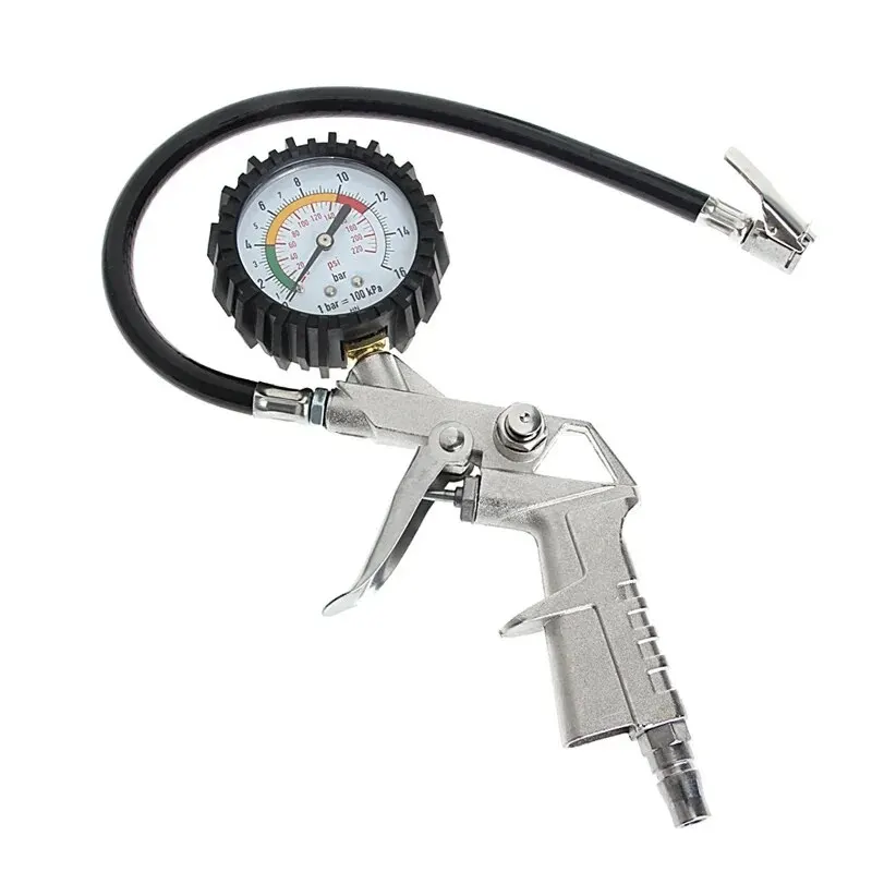 220 Car Motorcycle Multifunctional Tire Air Pressure Monitoring Gauge Tester Air Compressor Dial Meter Inflator Pump Tools
