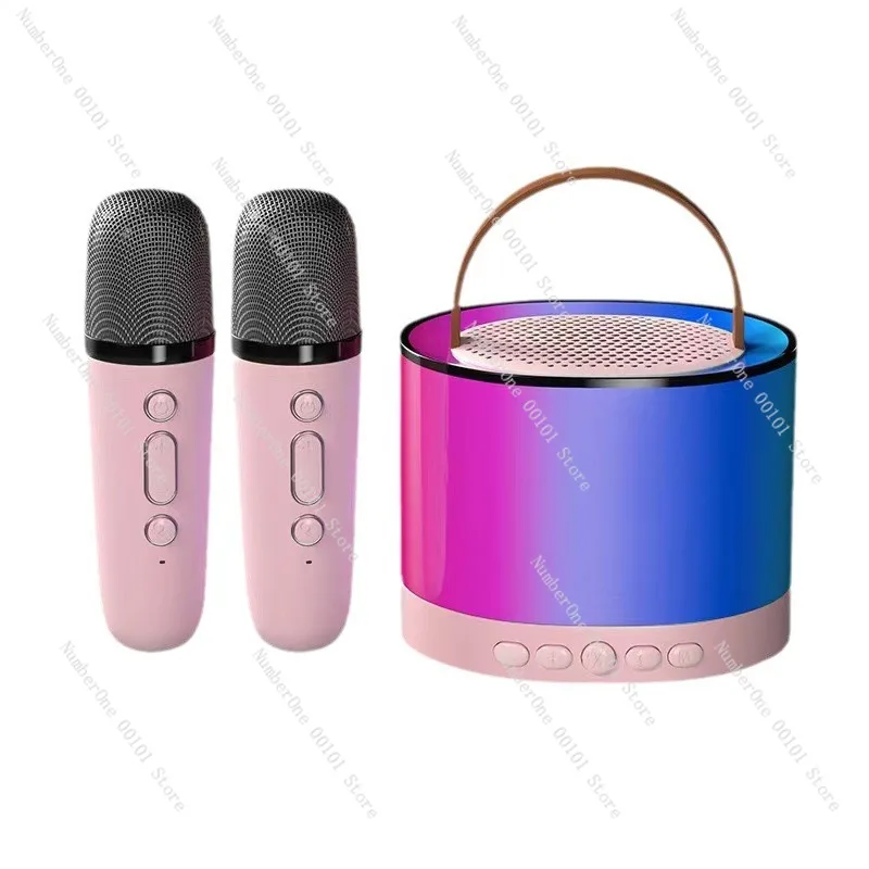 

K52 Microphone and Speaker Combo Dual Microphone Bluetooth Mini Speaker for Kids Outdoor Family KTV Wireless Karaoke