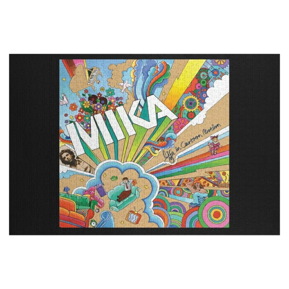 Mika life in cartoon motion Jigsaw Puzzle Wood Adults Personalized Gift Ideas Wood Name Puzzle