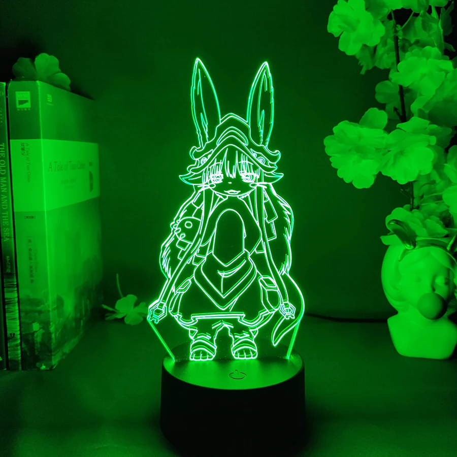 Nanachi Made in Abyss Anime Figure Nightlight Manga Collection Zone LED Backlight Kawaii Room Decor RGB Table Lights Xmas Gift