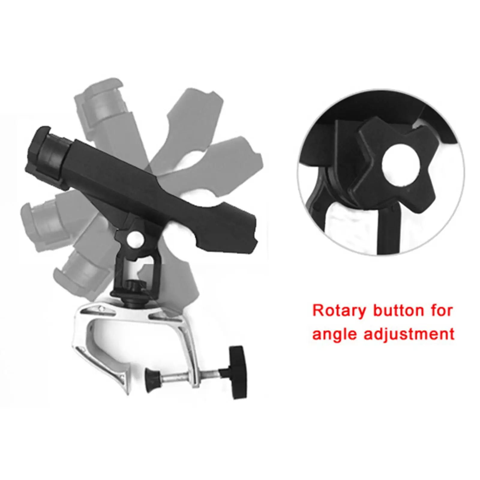 Pesca ajustável Rod Holder, Swivel Deck Mount, braçadeira grande abertura, Trolling titular para caiaque, iate, canoa doca, 360 graus