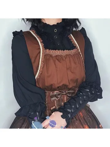 Harajuku Лолита, белые рубашки с оборками, женские модные милые кружевные блузки с воротником-стойкой, Blusas Mujer с длинными рукавами