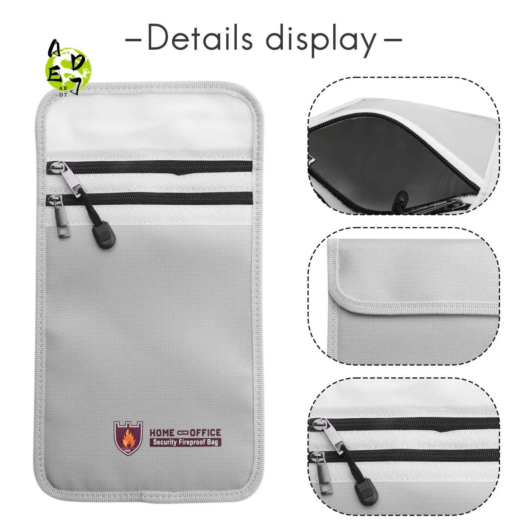

AED7-Document Case Cash Box Security Waterproof Fireproof Bag New