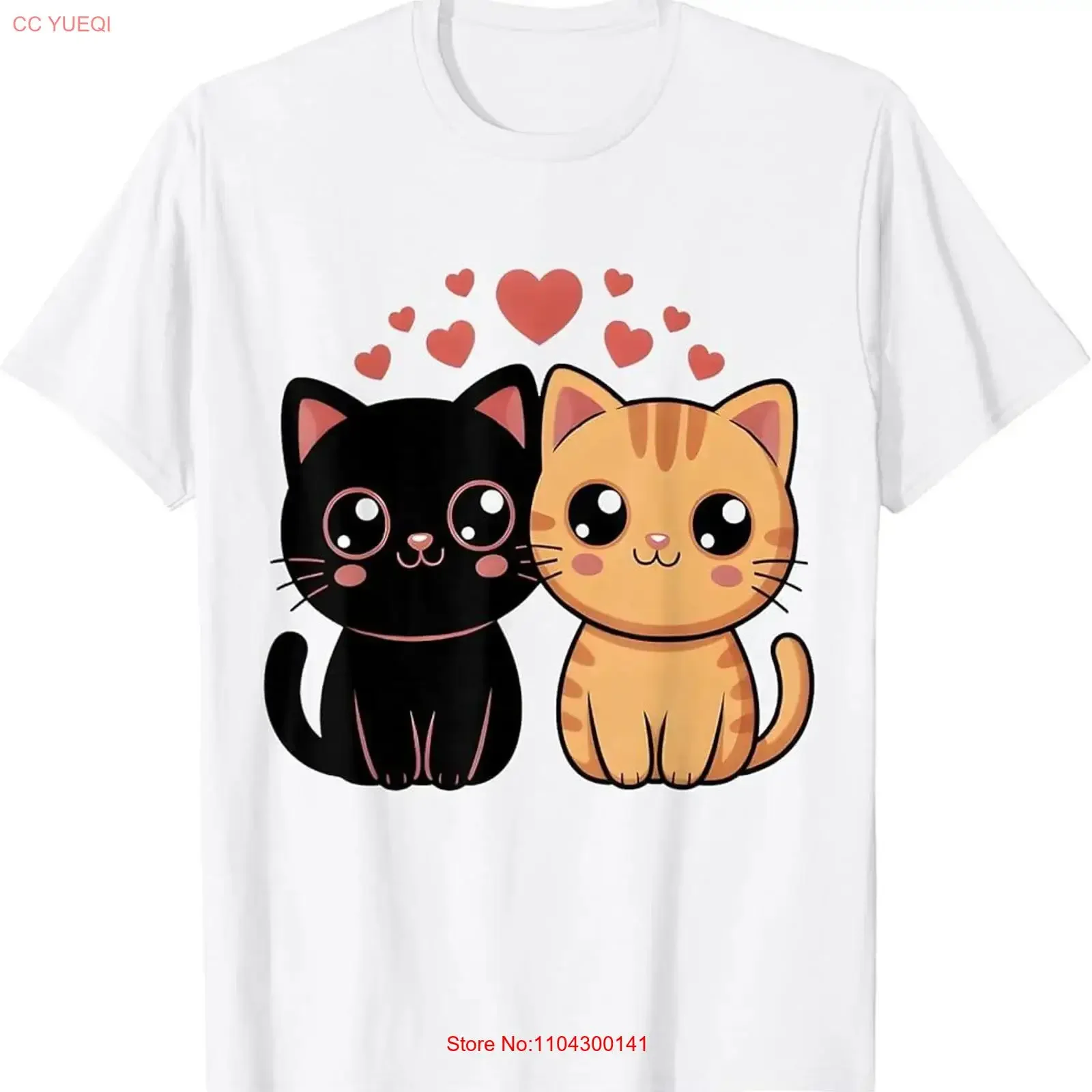 Black and Orange Cat Valentine Ginger Valentine's Day T Shirt vintage Washed Stylish homme designer clothes streetwear