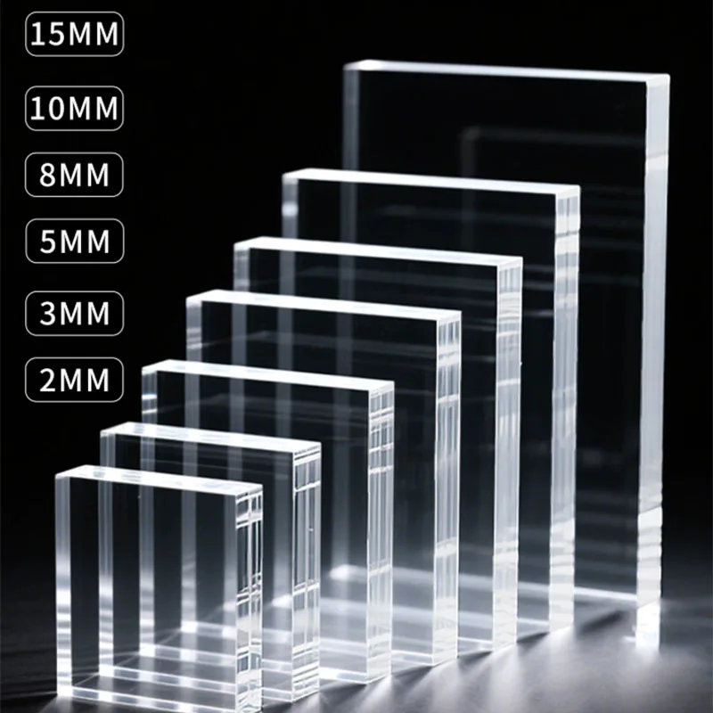 50-600mm Plexiglass Transparent Clear Acrylic Plate Organic Plastic PMMA Sheet Board Thickness 1mm-4mm