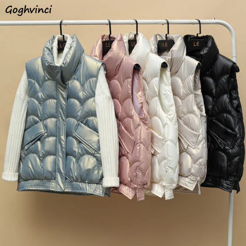 

6 Colors Vests Women Loose Thick Warm Zip-up Winter Coat Simple Streetwear Fashion Cozy Ulzzang All-match Chalecos Para Mujer