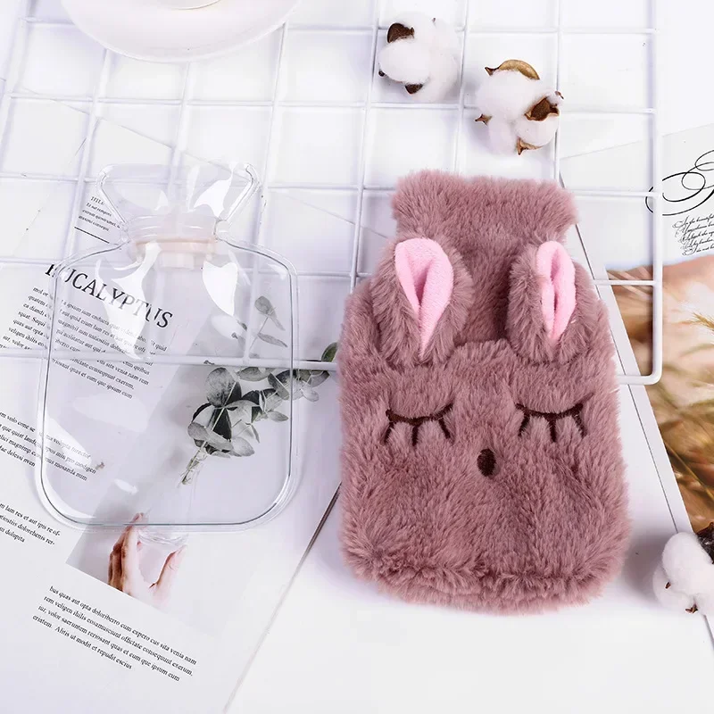 

Cozy Reusable Winter Warm Heat Hand Warmer PVC Stress Pain Relief Therapy Hot Water Bottle Bag Soft Rabbit Hand Warming Bag