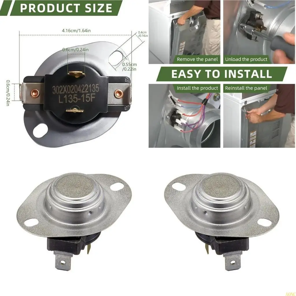 A0NC ABS Metal Thermostat Prevents Overheating Extends Dryer Appliance Life