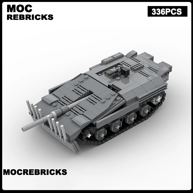 WW II Militärserie Großbritannien FV4005 Stufe 2 Strv 103 AMX 13 Leuchtpanzer MOC Bausteinmodell Spielzeug Senior Brick Weihnachtsgeschenke
