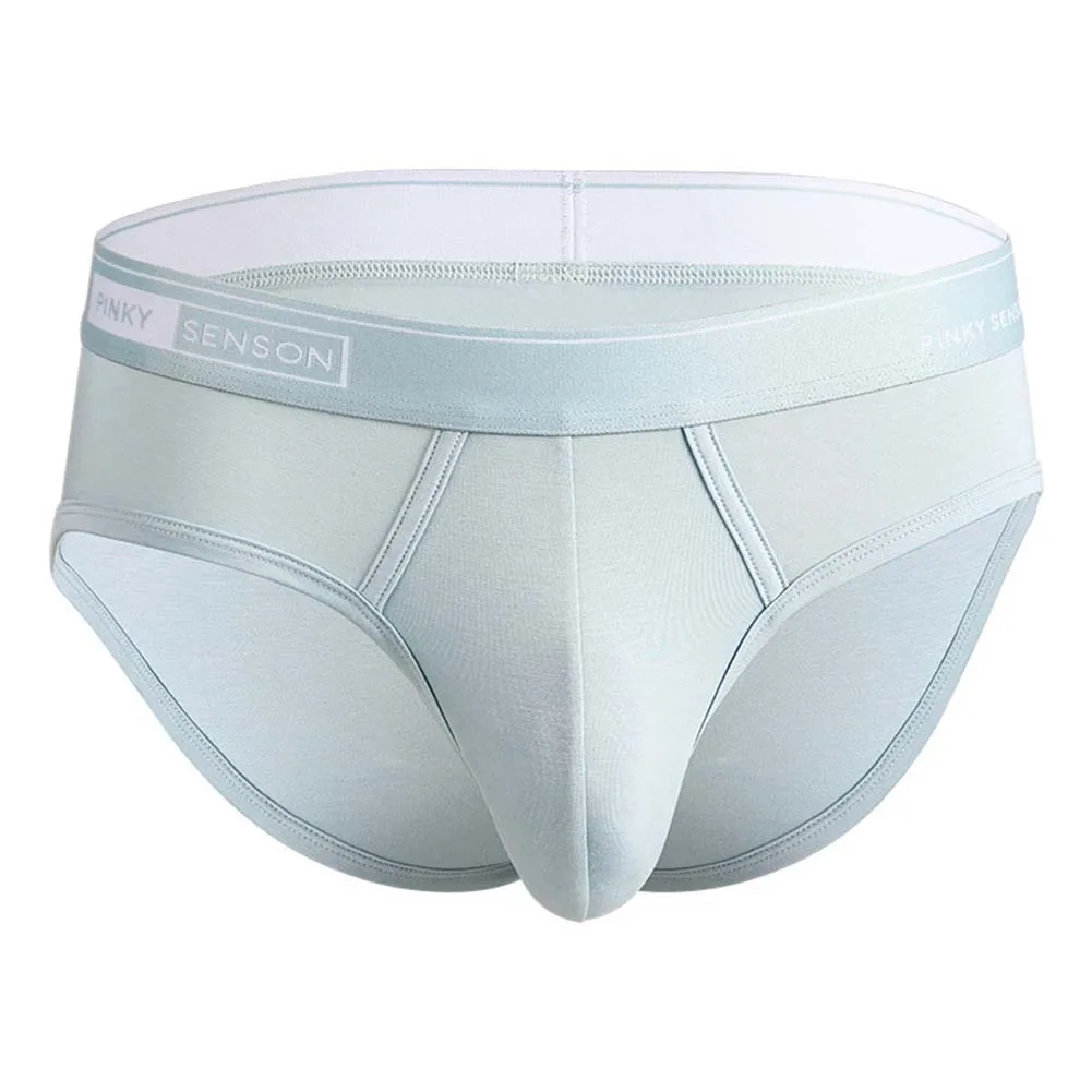 Men Solid Mid Waist Simple Loose Briefs Breathable Bulge Pouch Underwear Panties Comfortable High-quality Underpanties