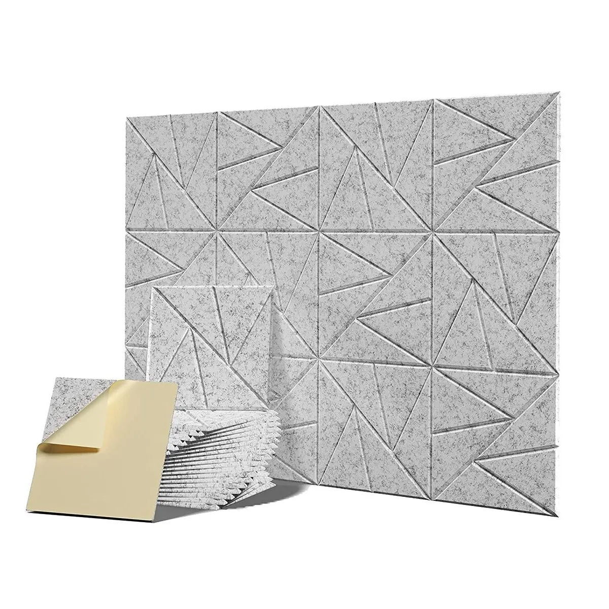 12Pack Acoustic Panels with Self-Adhesive, 12X 12X 0.4Inch Sound Proof Foam Panels,Sound Panels High Density,Silver Grey