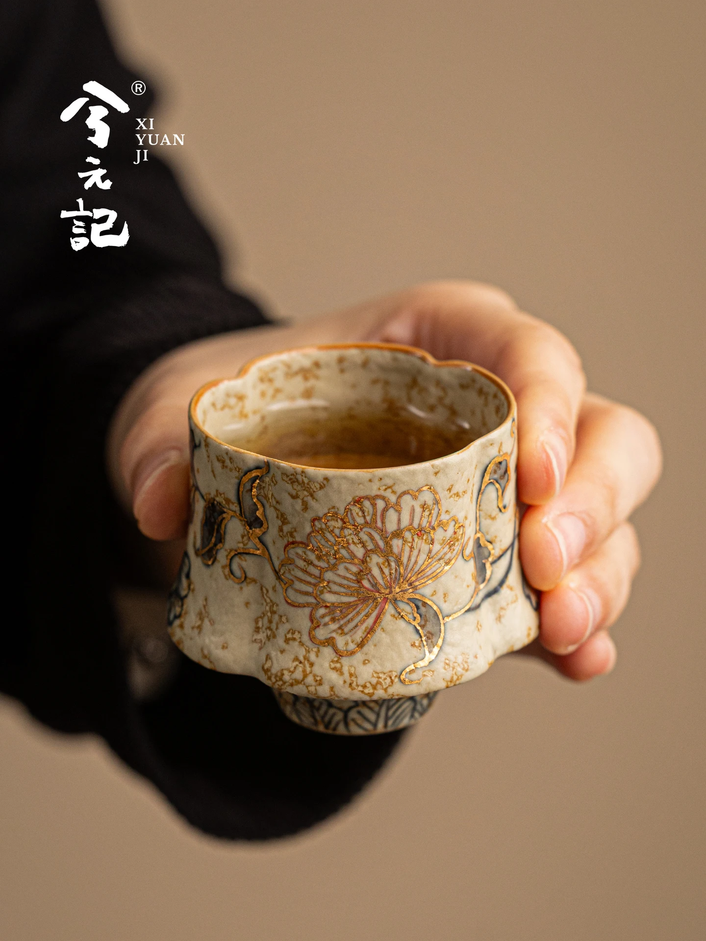 Blue and White Flint Glazed Red Tea Cup Porcelain Single High-End Personal Dedicated Chinese