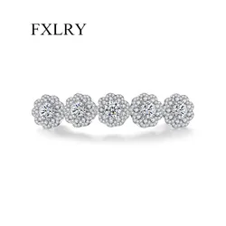 FXLRY New Arrival Elegant Micro-Inlaid Zircon Flower Hair Clips For Women Top Quality Bridal Wedding Jewelry