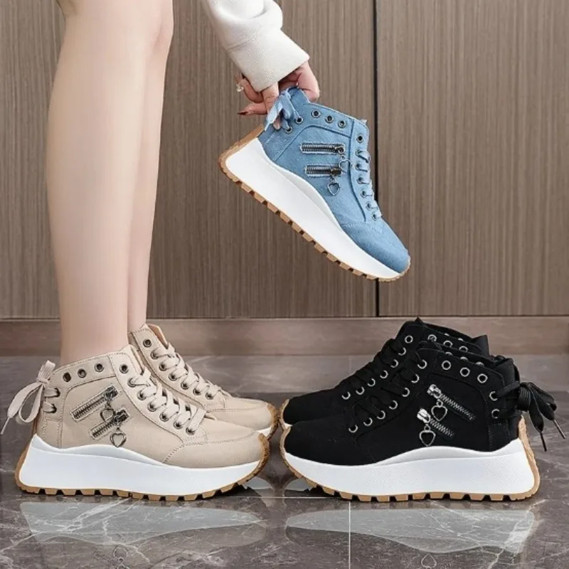 

Women's Sneakers Classic Denim Canvas Shoes Lace Up Vulcanized Shoes Designer Students Canvas Shoe Women's Platform Casual Shoes