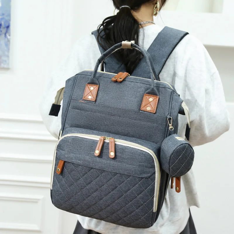 New Multi-compartment Double-shoulder Mommy Bag Multi-functional Lightweight Mother and Baby Bag Travel Bottle Mommy Bag