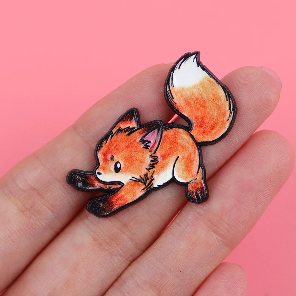 Cute Fox Enamel Pin Cartoon Red Fox Brooch Lapel Pin for Bags Jackets Clothing Accessories Gift for Animal Lovers