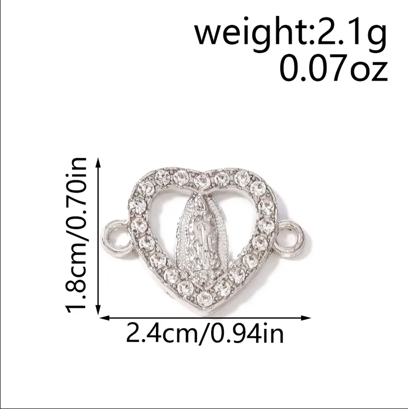 10 Stück Niedliche Metall-Herzanhänger-Verbindungsstücke für Schmuckherstellung, Armbänder, Halsketten, DIY-Handarbeitszubehör – Detail 10