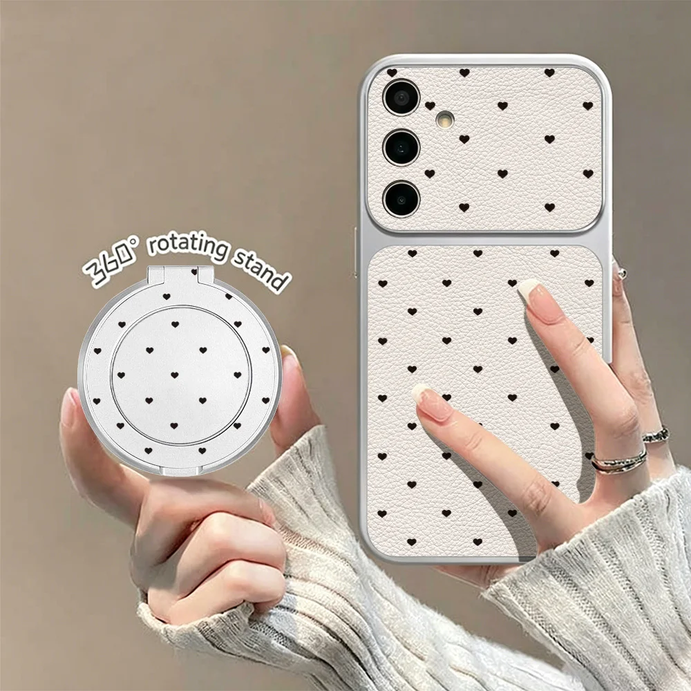 Drehbarer Ständer Stoßfeste Handyhülle für Samsung A57 A56 5G A16 A37 A27 A17 A07 A55 A36 A26 S25 S26 Ultra S23 S24 FE Herz-Design Cover