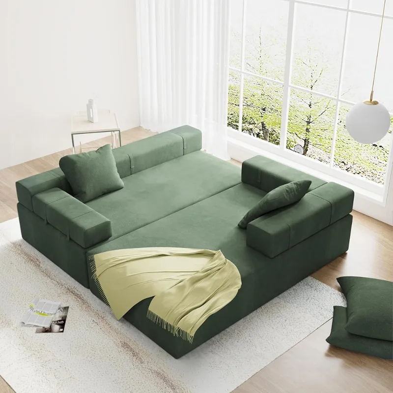 Compressed fabric module combination furniture set with pillow