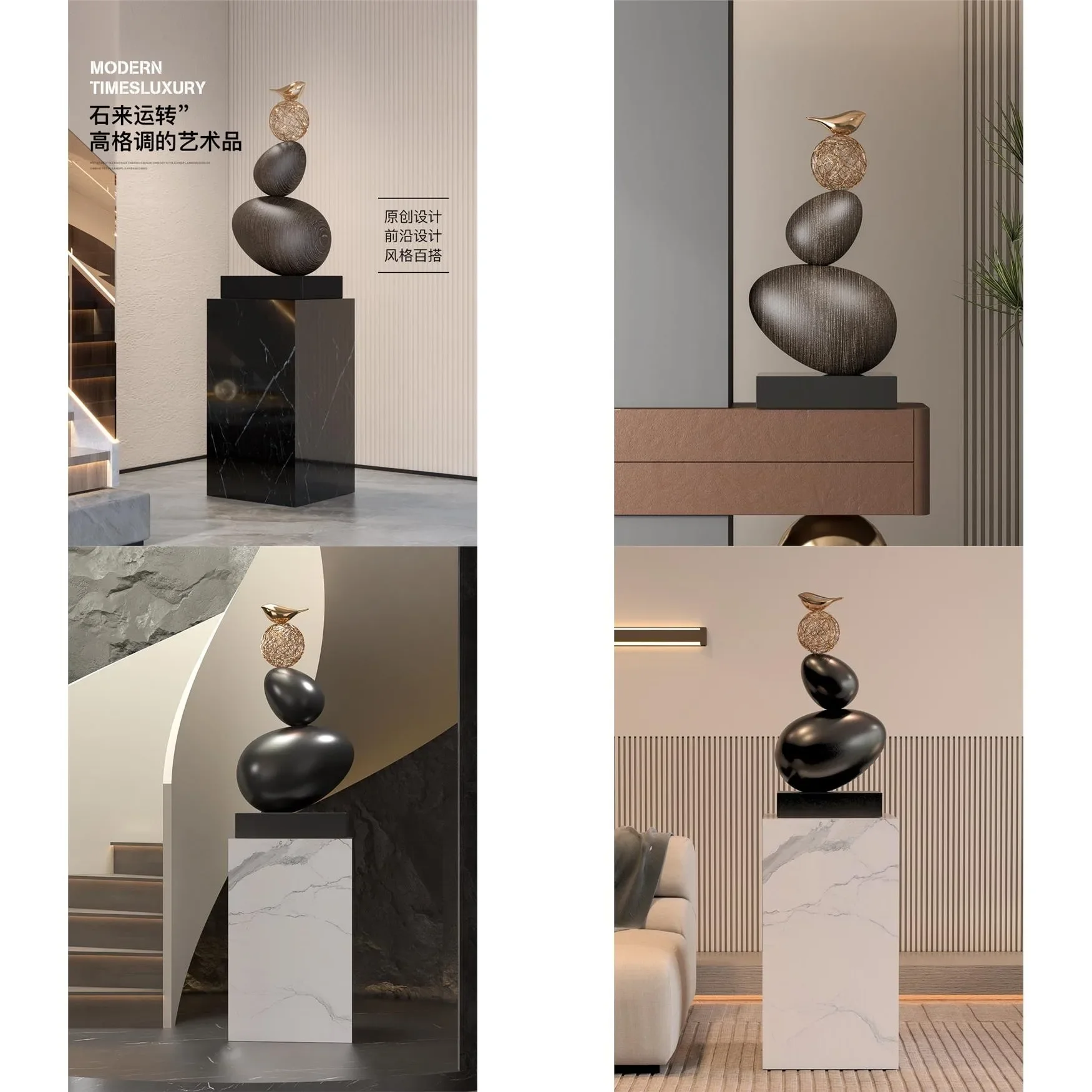 sBc Creative Large Sculpture Office Sales Office Feng Shui Decor Luxury Vintage Home Ornament