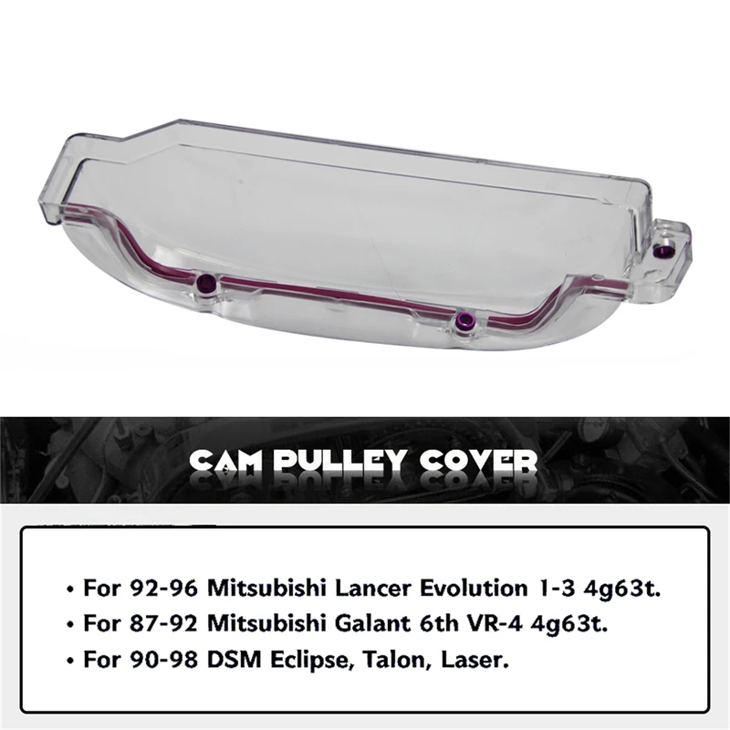 Clear Cam Gear Cover for Mitsubishi Eclipse 89-94 Galant 87-92 Lancer EVO I II III 92-96 4G63 4G63T 2L