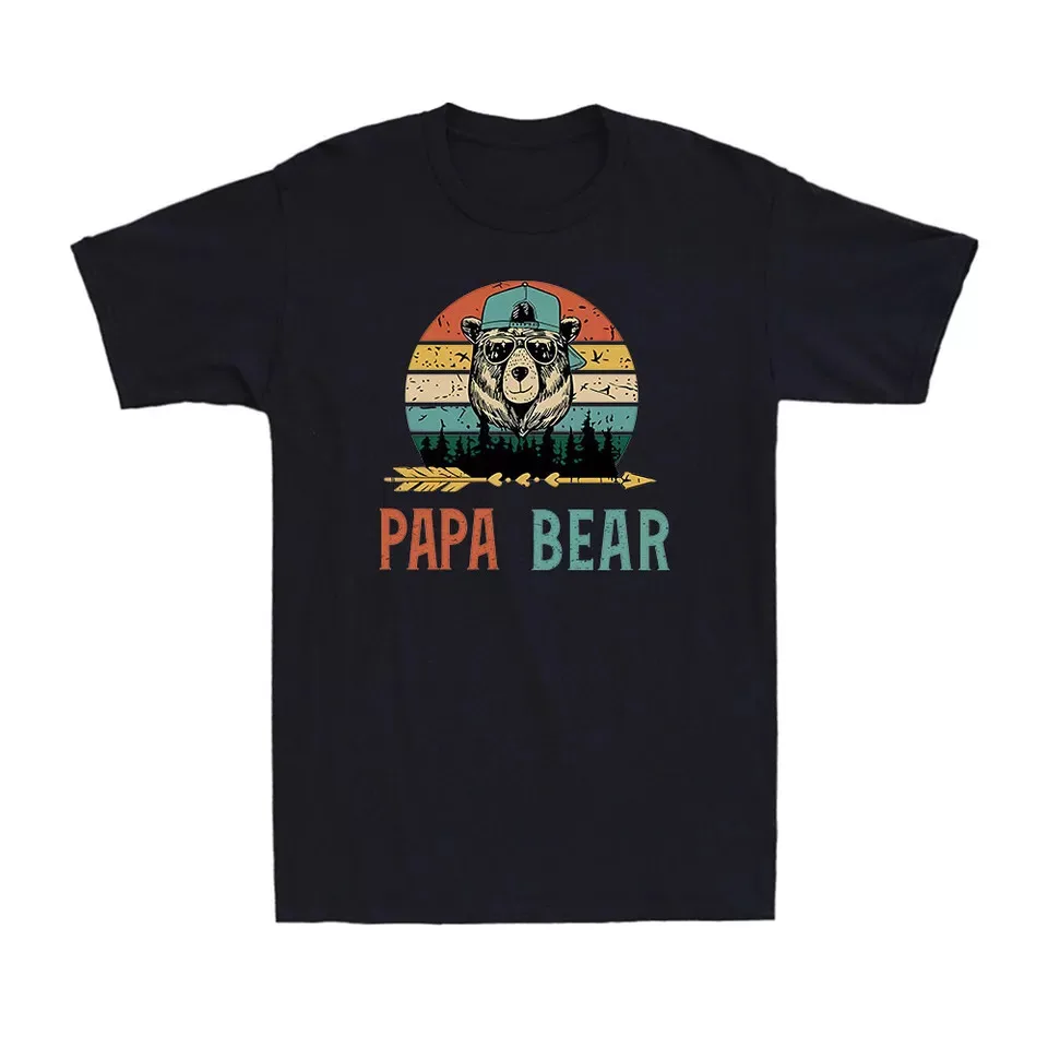 Papa Bear Father's Day Gift Vintage Funny Joke Unisex T-Shirt S-5XL