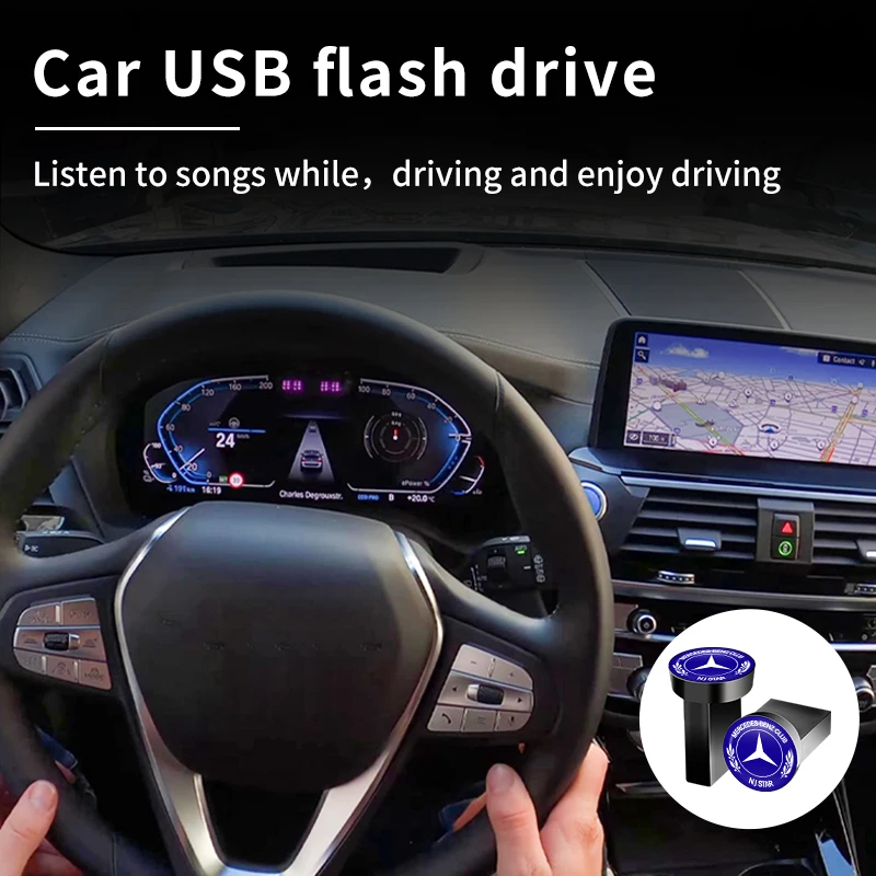 محرك فلاش USB صغير مقاوم للماء بندريف 64 جيجابايت 32 جيجابايت 16 جيجابايت محرك فلاش USB ميموريا لمرسيدس بنز AMG W203 W211 W204 W212 W213 واط