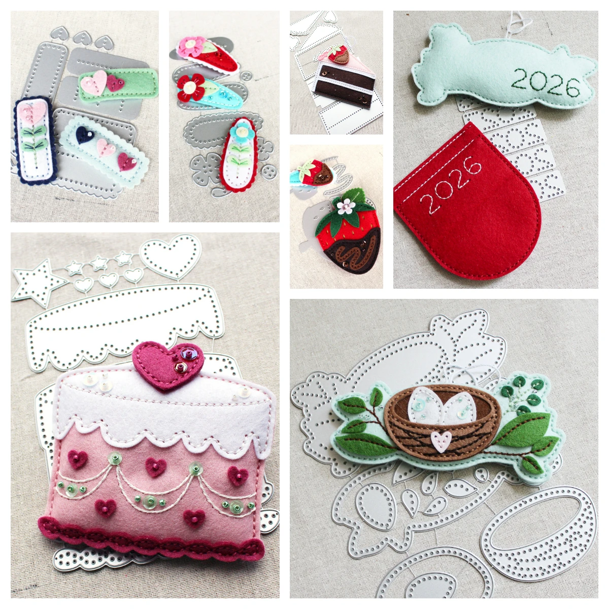 

Keepsake Dates 2026-2030 Die Cut Love Birds Cozy Home Cake Well Nested Dies DIY Scrapbook Greeting Card Bear Metal Cutting Dies