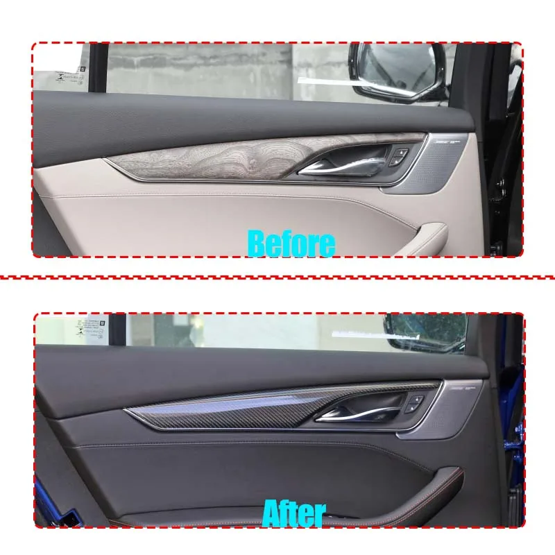 For Cadillac CT5 Real Carbon Fiber Central Control Gear Panel Auto Sticker Car Styling Interior Modification Accessories