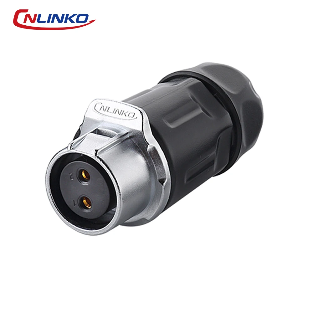 CNLINKO LP20 2-12 Pin Waterproof In-line Connector Kit IP68 M20 Semi-Metal Solder Type Circular Plug & Socket with Snap Lock