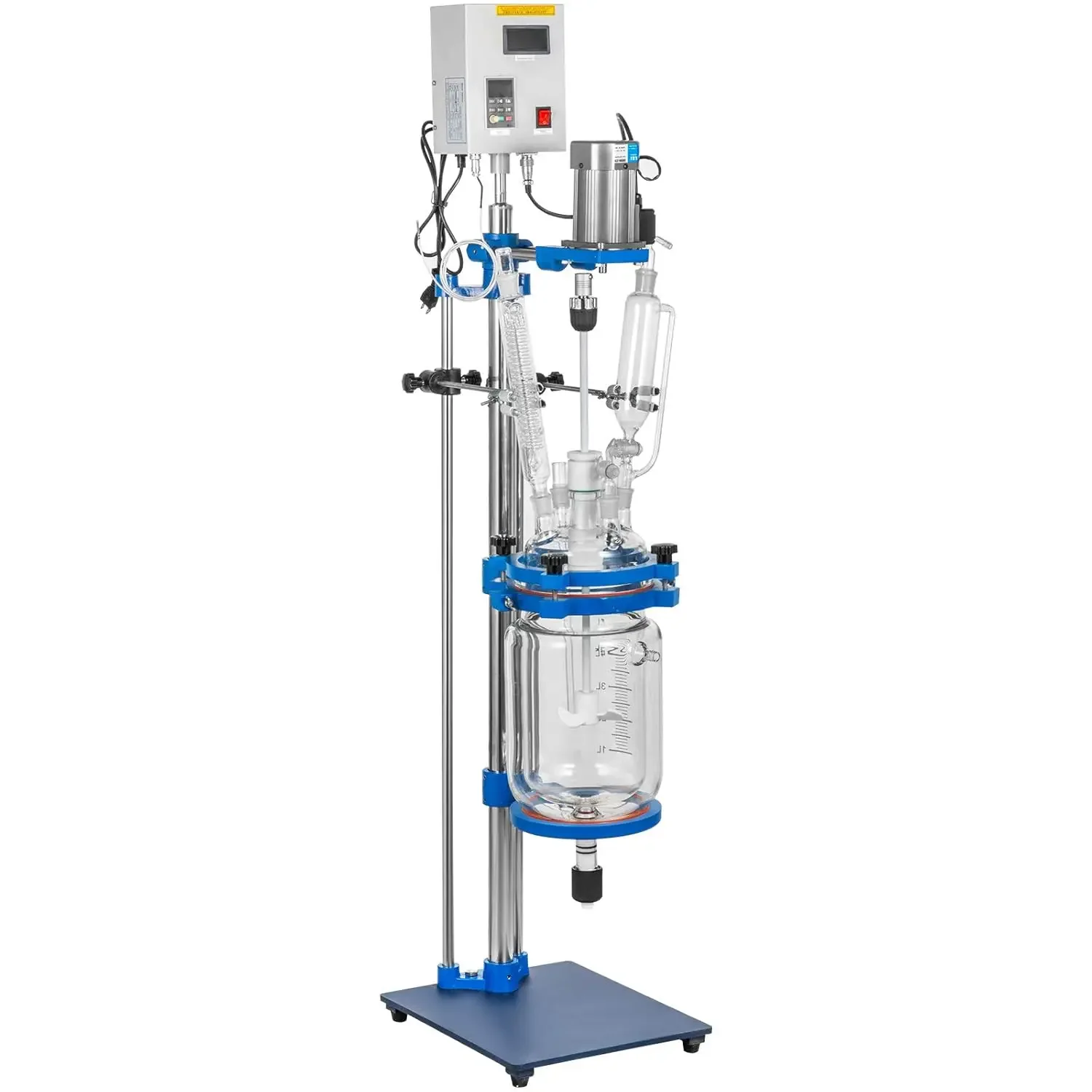 Jacketed Reactor 5L Laboratory Glass Reactor, Jacketed Glass Reactor, Chemical Reaction Vessel, Lab Jacketed Reactor, Reaction