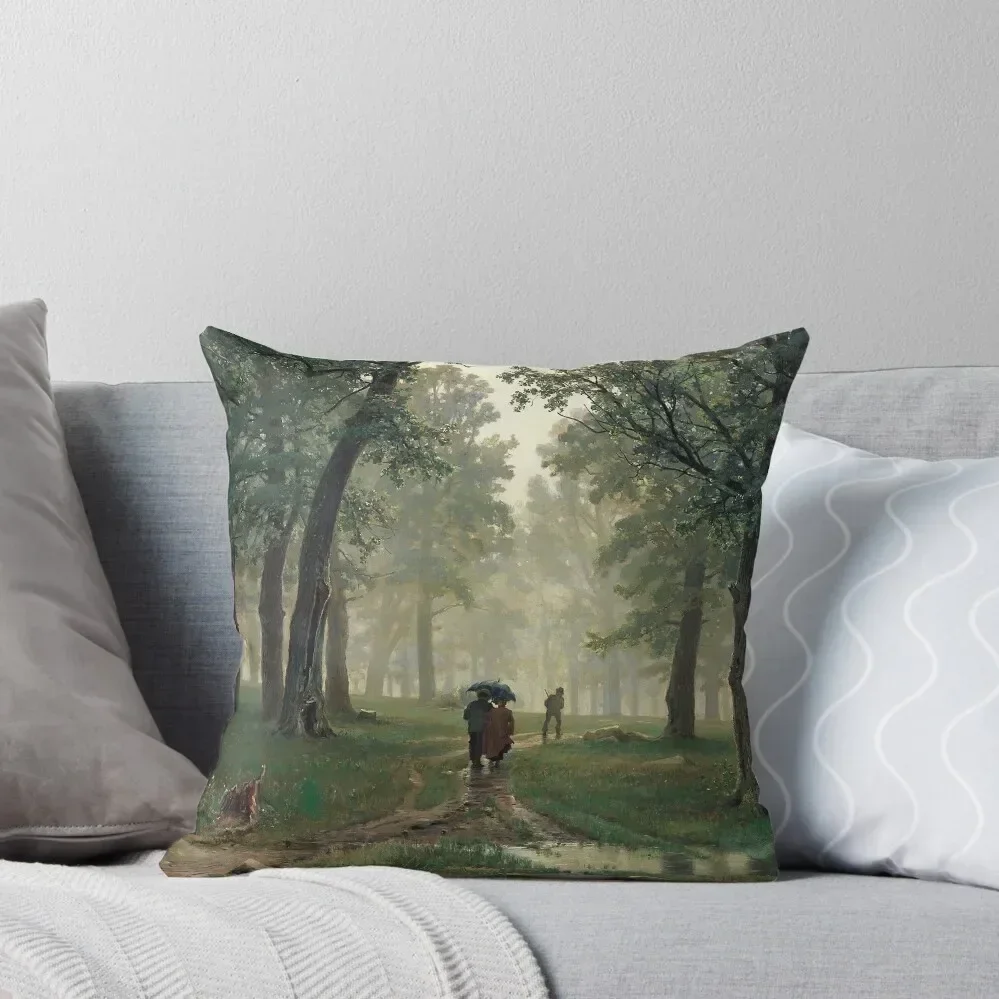 

Ivan Shishkin – Rain in the Oak Forest (1891) Throw Pillow Decorative Cushions Christmas Covers For Cushions pillow