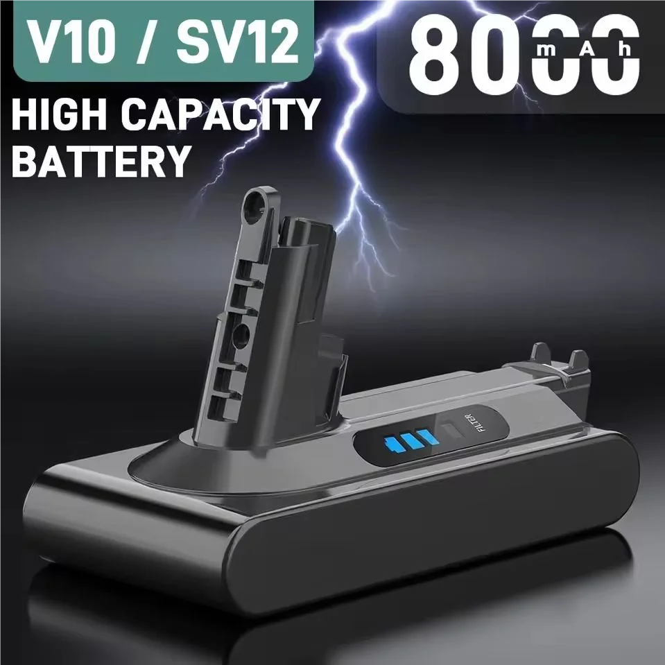 Rechargeable 6800mAh Li-ion Battery Replacement for Dyson V10 Animal Absolute Motorhead Fluffy SV12 Handheld Vacuum