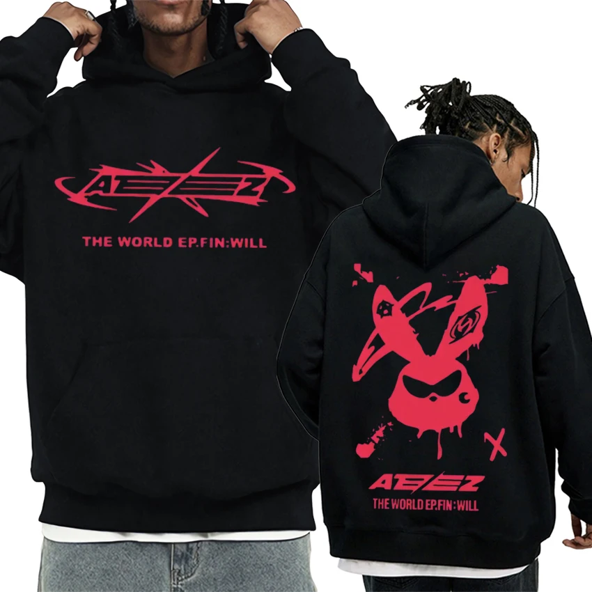 

Ateez The World Ep Fin Will Album Tour Print Hoodie Men Women Kpop Casual Long sleeve Sweatshirts Unisex Oversized pullovers