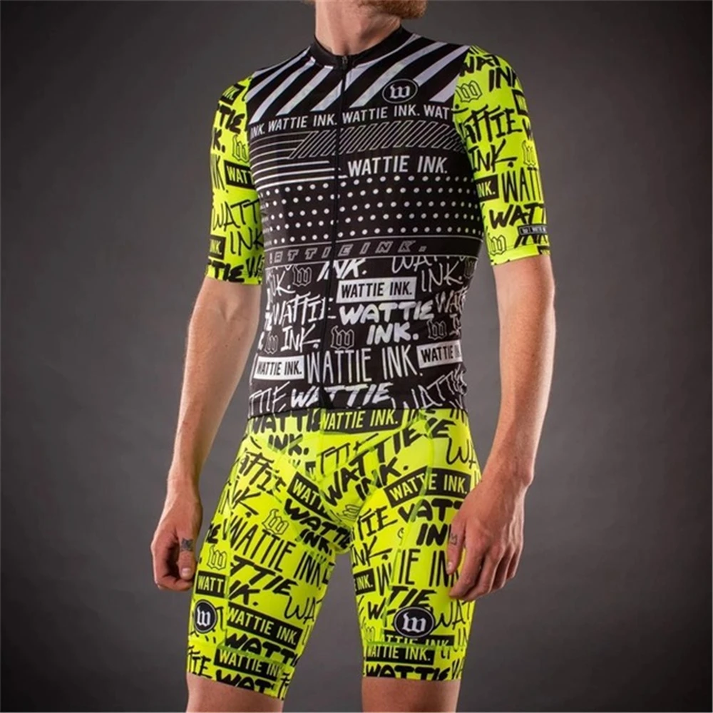 Wattie Ink Cycling Suit Men Bike Jersey Set Classic Road Bicycle Uniform Ciclismo Short Sleeve Mtb Team Racing Bike Clothes Set