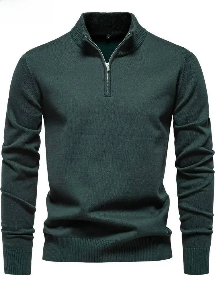 

Новый мужской утепленный свитер 2025 года с воротником-стойкой на молнии, модный, приталенный, с длинным рукавом, Ciwalk, размер M