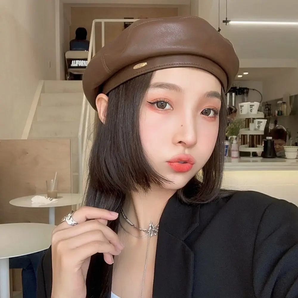 جديد بو قبعة قبعة قابل للتعديل لينة الرسام قبعة الفنان الفرنسي بلون الفنان الرسام قبعة الخريف الشتاء #5