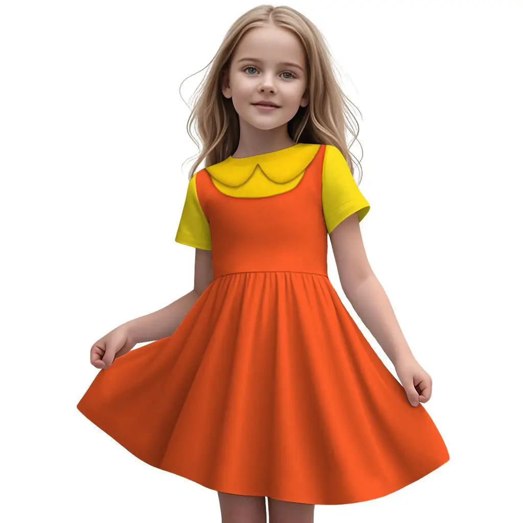 loween Parent-Child Cosplay Girls Dr with Flng Sves Costume Children's Skirt Polyester Fiber Spring Season