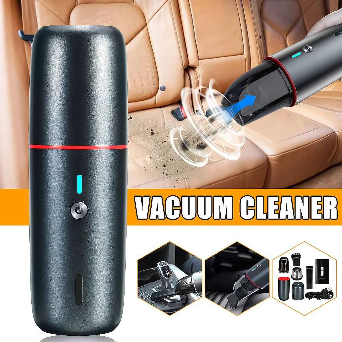 Wireless 8000Pa Handheld Mini Vacuum Cleaner for Car Home Desktop Cleaning