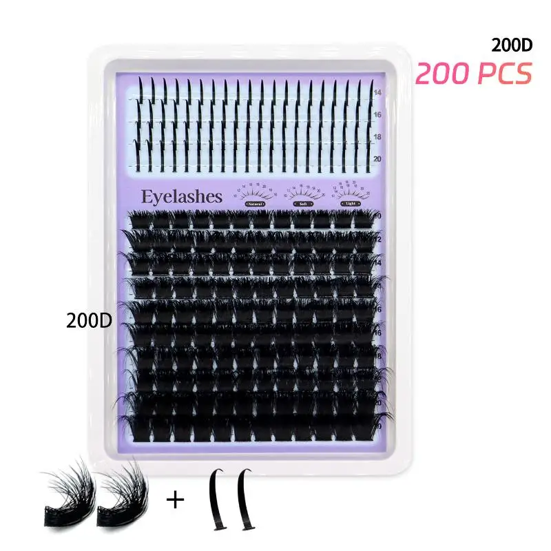 Lash Clusters Long Lash Spikes Volume Individual Lashes  No Smudge Cluster Lashes Professional Lash Kit