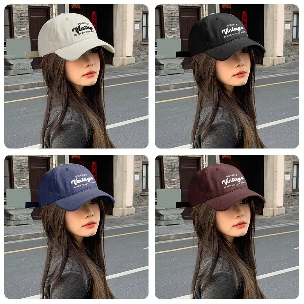 Unisex Washed Baseball Cap With Fashion Embroidery Sun Hat For Outdoor Sports And Golf Face Lifting Comfortable Breathable U4J8