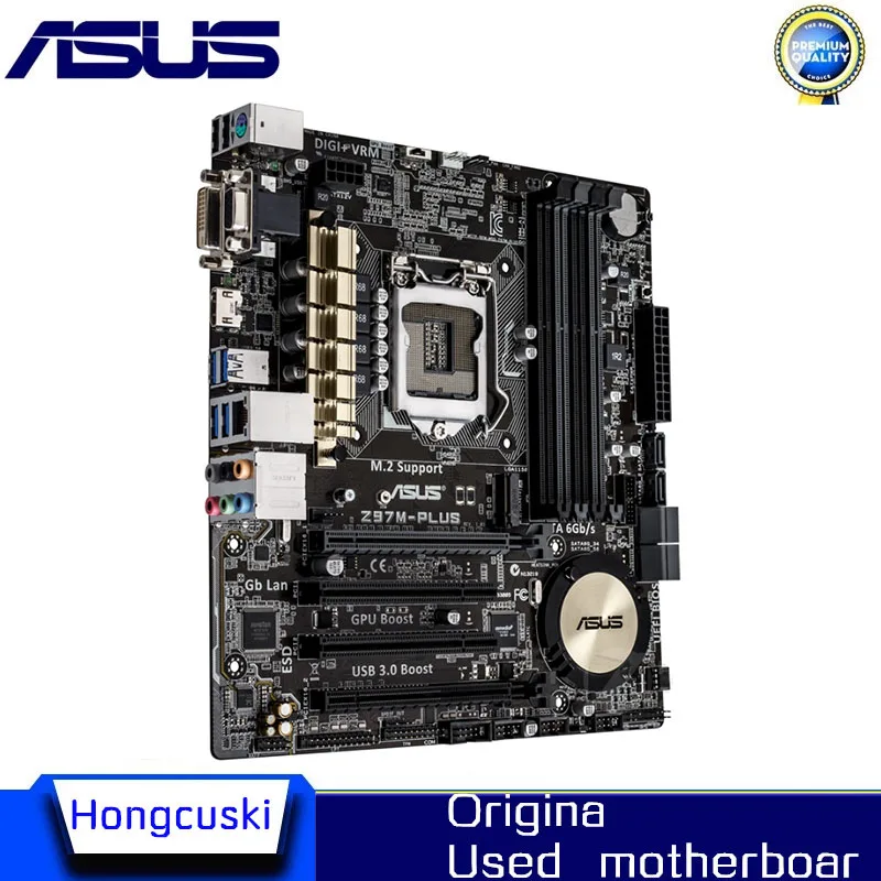 For ASUS Z97M-PLUS original motherboard Socket LGA 1150 DDR3 Z97 SATA3 USB3.0 Desktop Motherboard