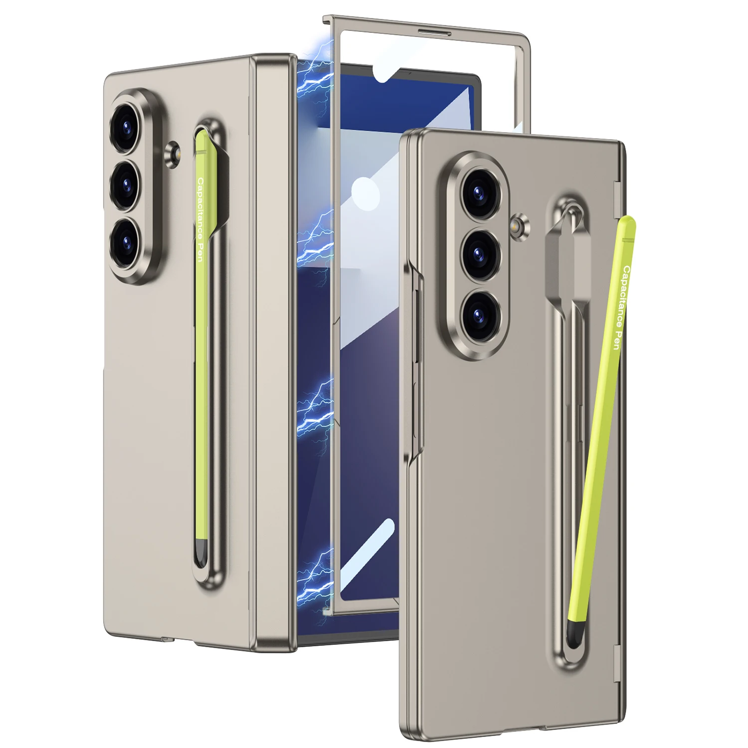 Oryginalne etui GKK do Samsung Galaxy Z Fold 7 6 Magnetic Hinge Screen Glass z uchwytem na długopis Matte Cover do etui Galaxy Z Fold7 — zdjęcie produktu 5