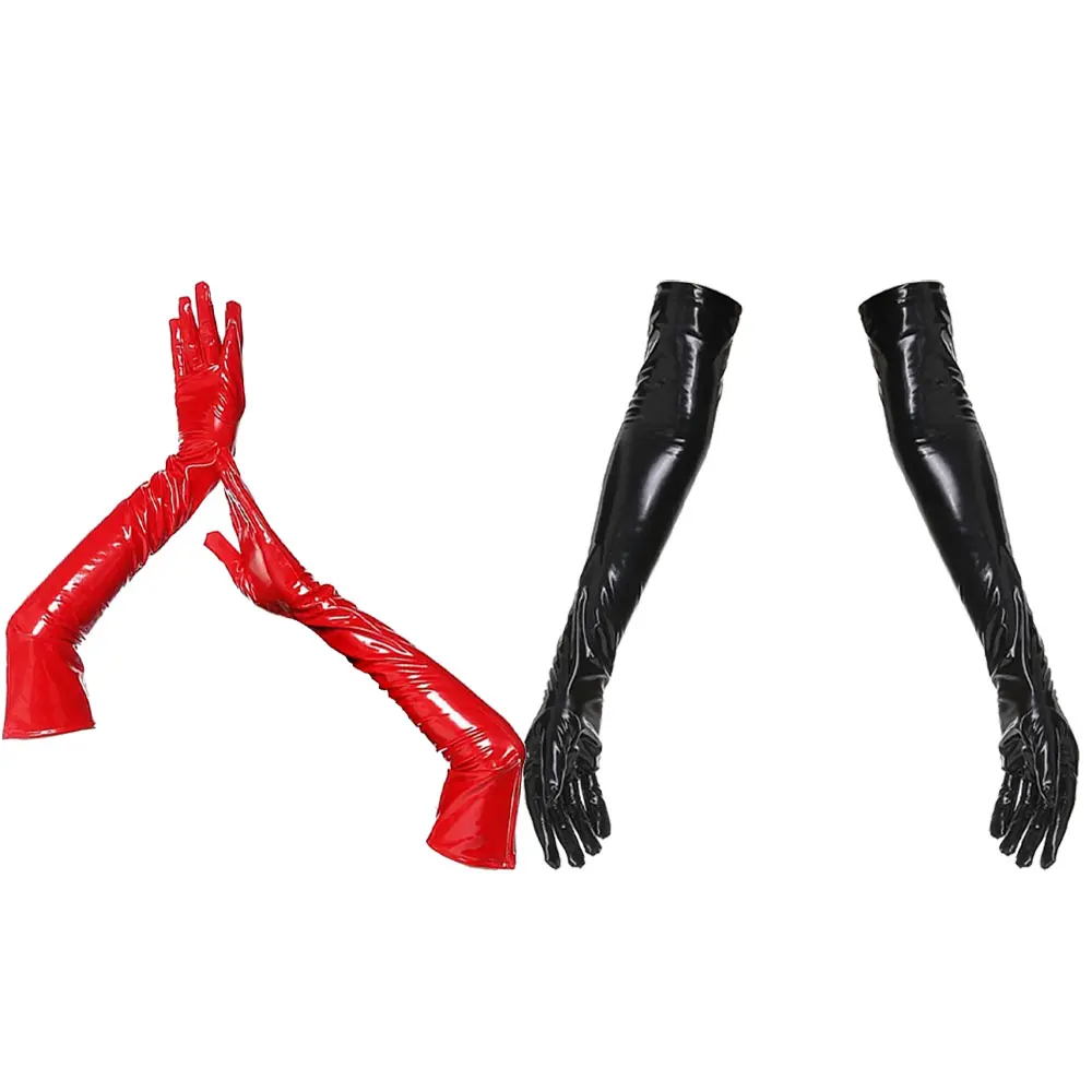 

Women Sexy PU Leather Skinny Long Glove Punk Rock Hip Hop Jazz Disco Dance Gloves Shiny PVC Latex Mittens Cosplay Accessory