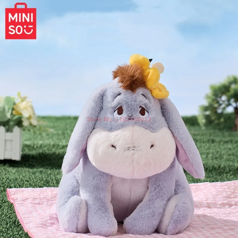 

Miniso Disney Eeyore Soft Plush Toy Kawaii Flower Series Sleeping Stuffed Plushine Anime Peripheral Figure Toy Bed Ornament Gift