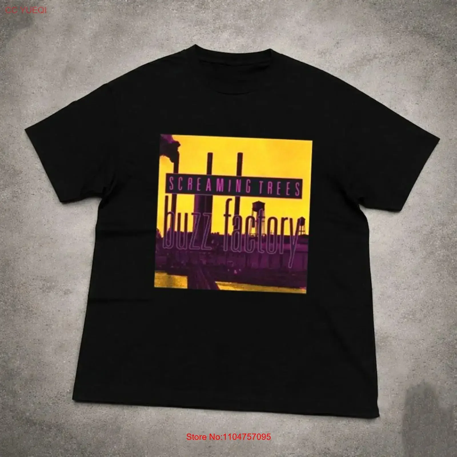 Screaming Trees Buzz Factory T Shirt All Size SU448 vintage Washed graphic Slightly fashion Casual streetwear homme Versatile