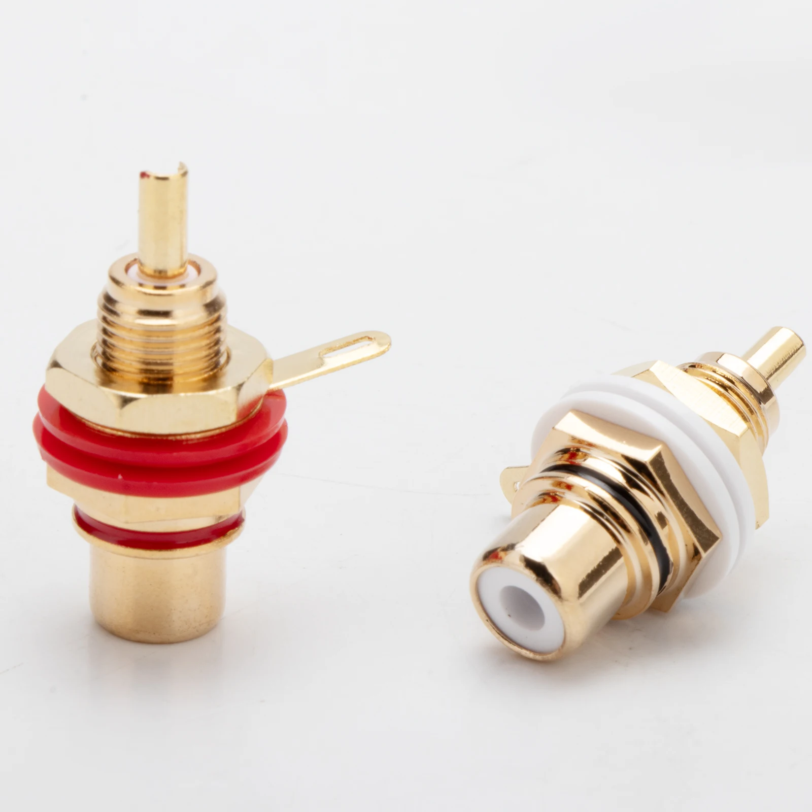 Preffair-enchufe RCA de Placa dorada, Conector de montaje en Panel hembra, Terminal de Audio, chasis de montaje en Panel