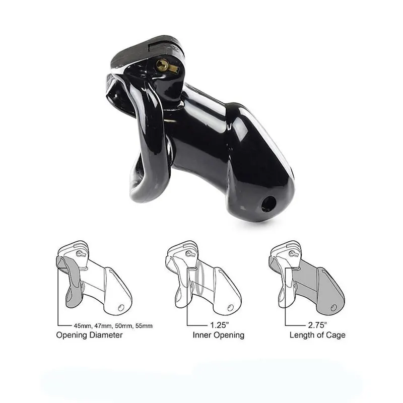 Black Knight Male Chastity Cock Cages Sex Toys for Men Penis Belt Lock with Four Penis Rings with Cage Gay Device Chastity Lock